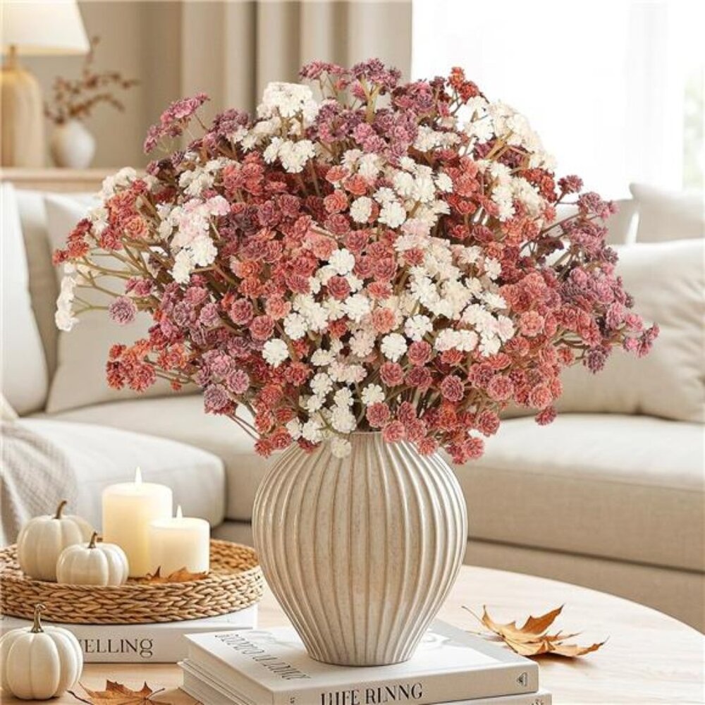 Baby Breath Flowers Fall Flowers Artificial Bulk,10Pcs FallDecor Fake Gypsophila